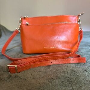 Divina Firenze Lilla Orange Handmade Leather Bag Italy. 100% Leather